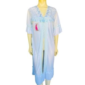 Vintage Women’s Night Dress With Lace Details Open Slit Front